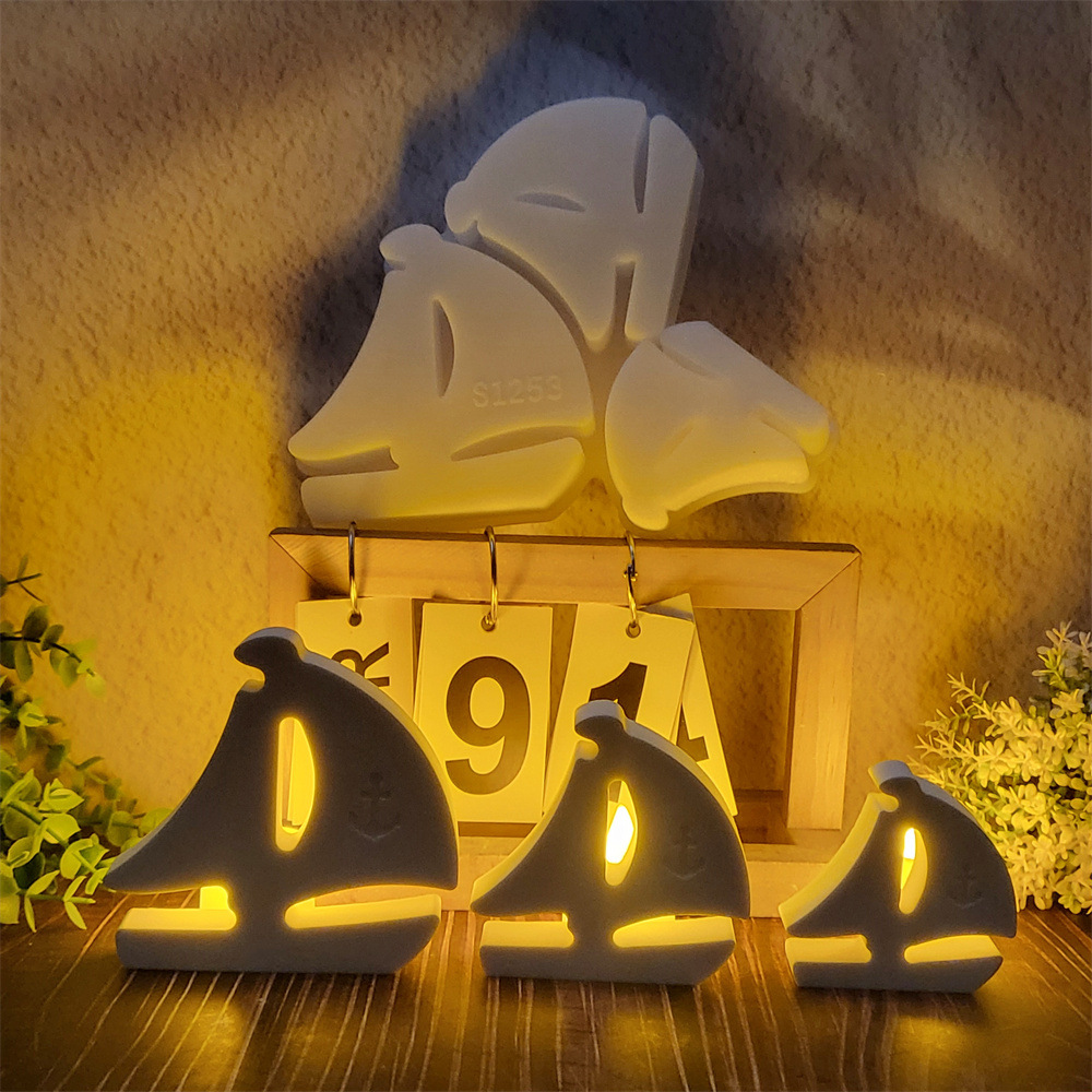 3D Sailboat Night Light Silico - Candle Zero review and price
