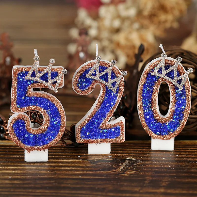 Blue Crown Sparkle Number Birt - Candle Supplies Luxury review and price