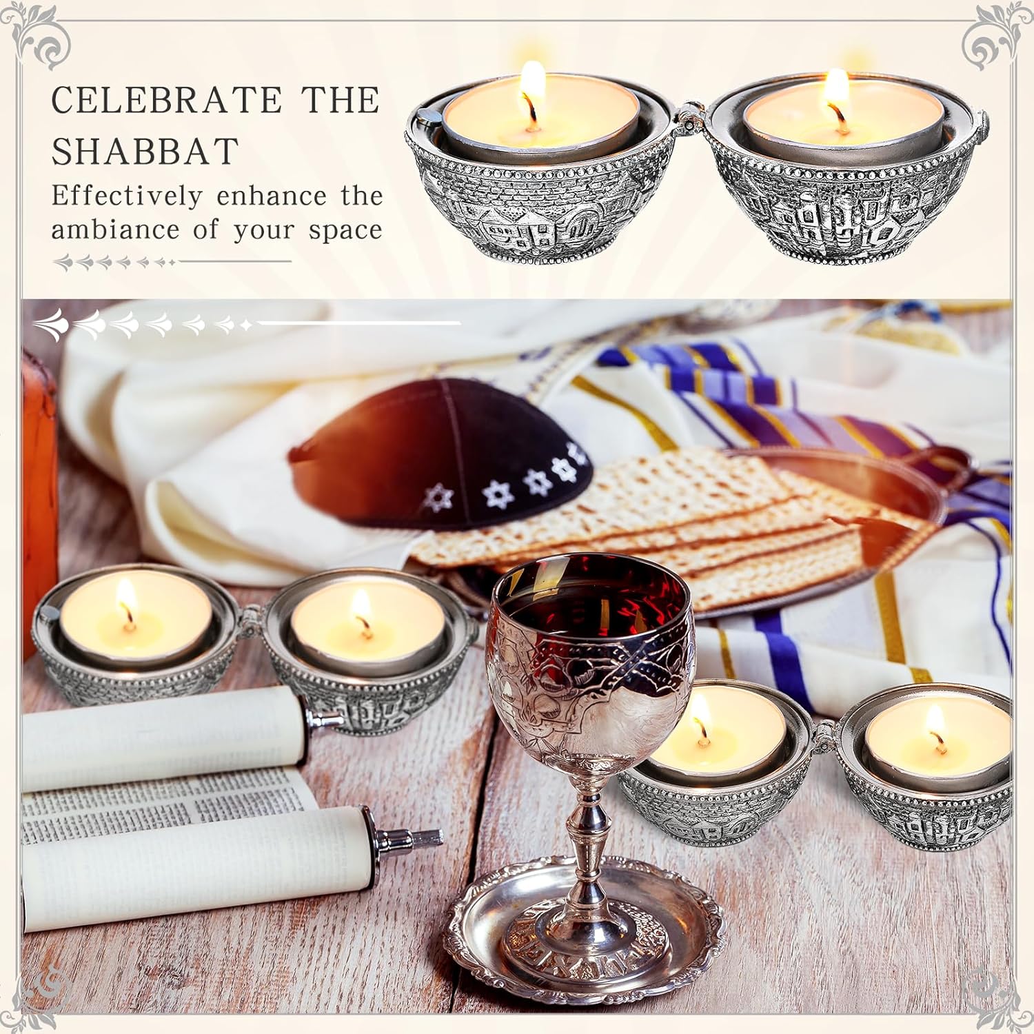 Jewish Shabbat Metal Travel Ca - Candle Zero review and price
