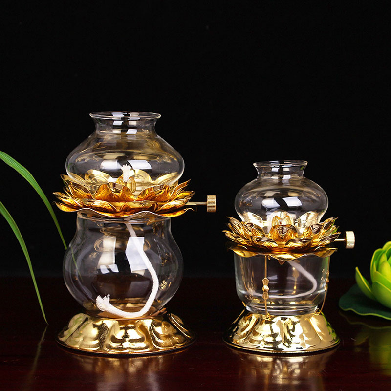 Golden Oil Lamp For Buddhist W - Candle Zero review and price