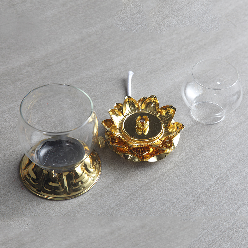 Golden Oil Lamp For Buddhist W - Candle Zero review and price