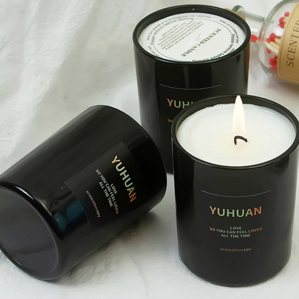 Luxury Glass Candle Jar Black  - Candle Supplies Luxury review and price